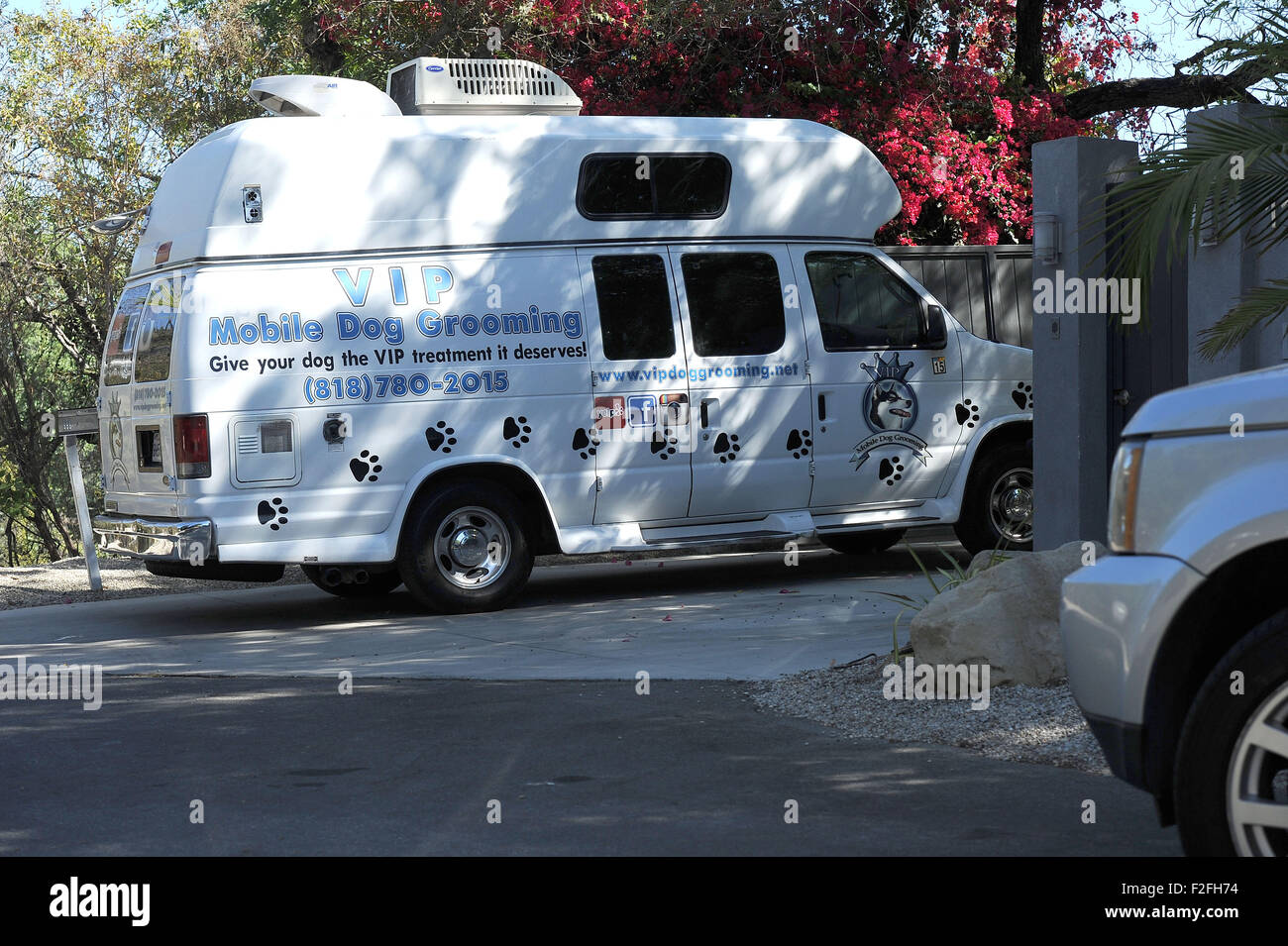 Featuring Haus ein VIP Mobile Hundepflege van zeigt sich bei Miley Cyrus: Miley Cyrus Where: Los Angeles, California, Vereinigte Staaten von Amerika bei: 17. Juli 2015 Stockfoto