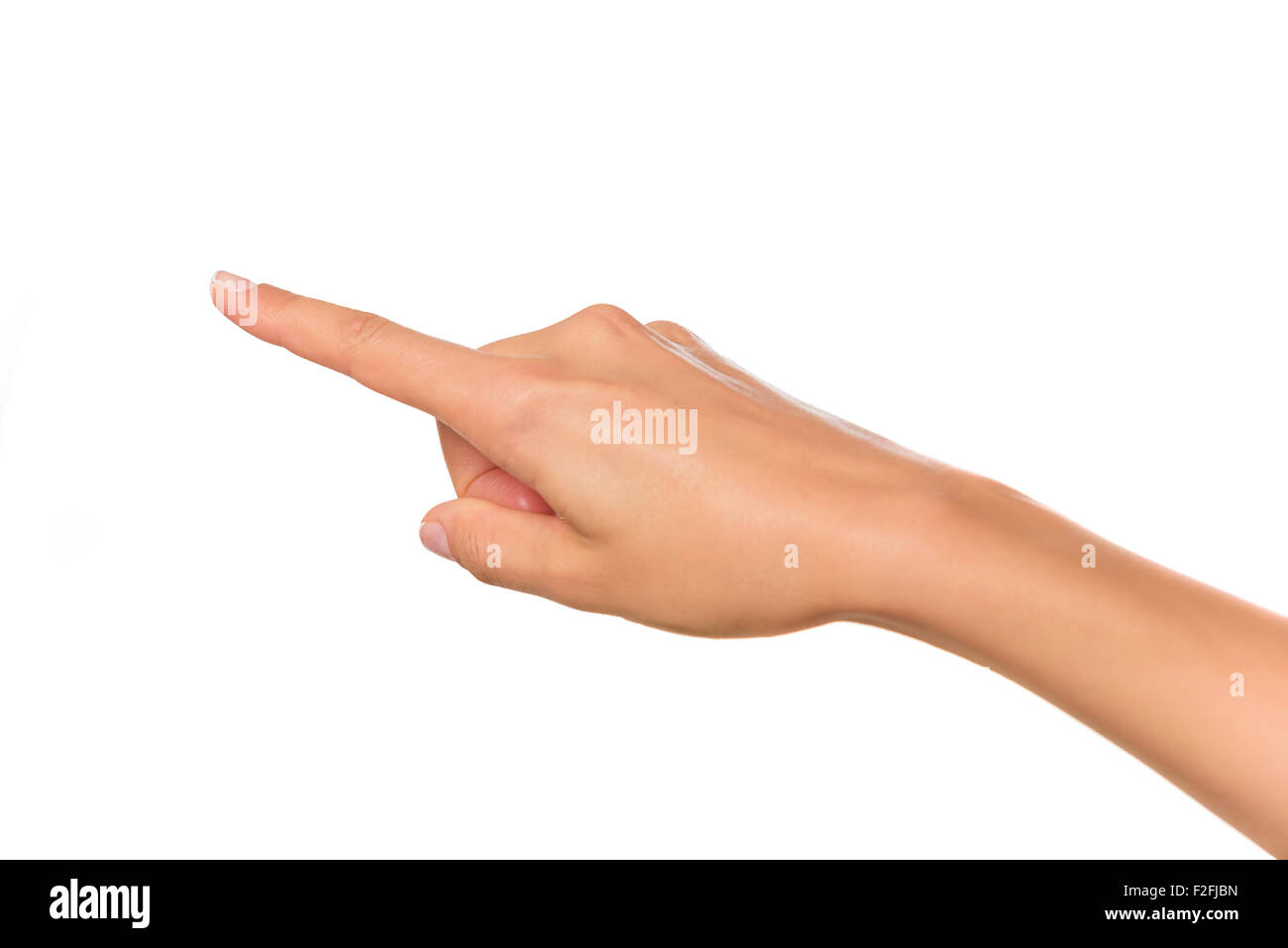 Menschliche Hand mit Finger zeigen Stockfoto