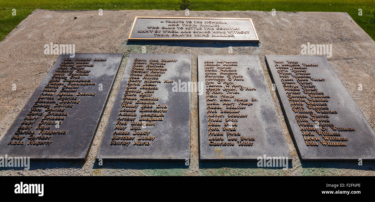 Liste der Pionier Landwirte, lebte und starb in der Geisterstadt Bollwerk, Alberta Stockfoto