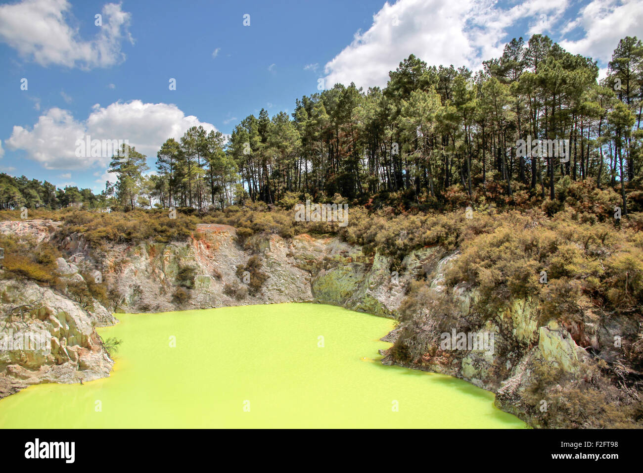 Wai-o-Tapu geothermal Bereich in Rotorua, Nordinsel, Neuseeland Stockfoto