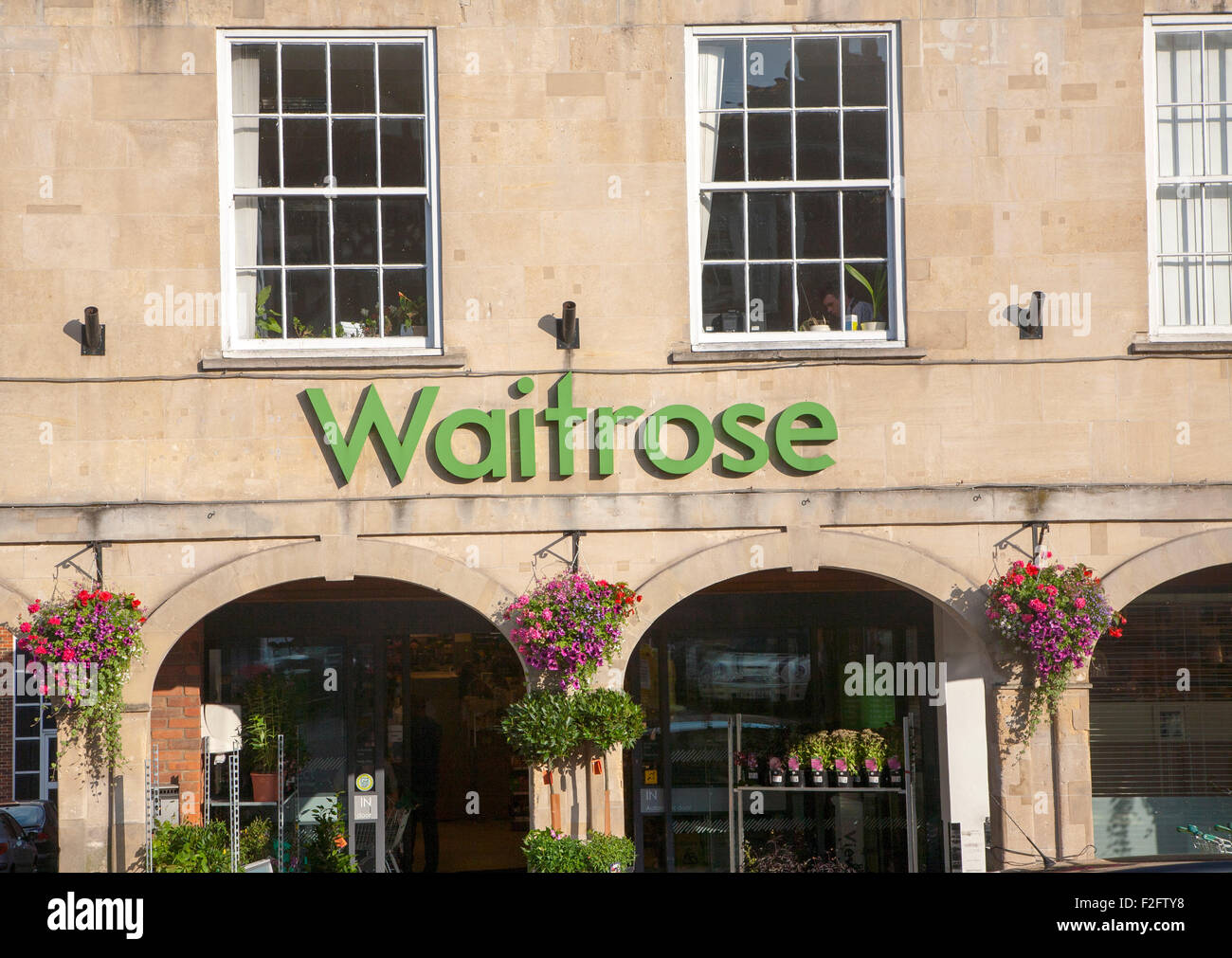 Waitrose-Supermarkt speichern, Marlborough, Wiltshire, England, UK Stockfoto