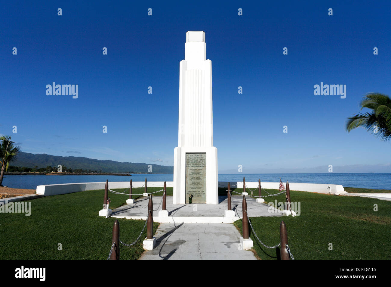 Haleiwa, Oahu, Hawaii. 16. September 2015. Das Kriegsdenkmal in Haleiwa (Waialua-Kahuku) befindet sich im Strandpark Haleiwa, Hawaii. Stockfoto