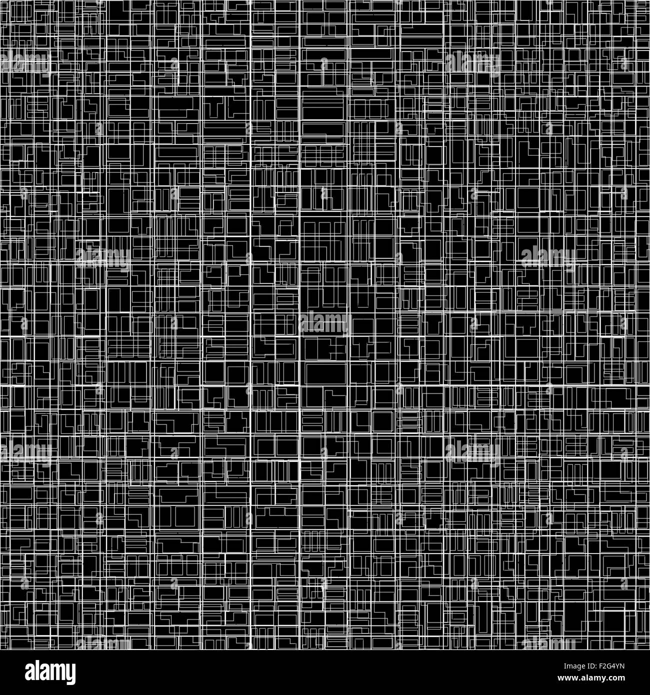 Abstrakte geometrische nahtlose quadratisches Muster. Hightech-Struktur, flach schematische Ansicht Stockfoto