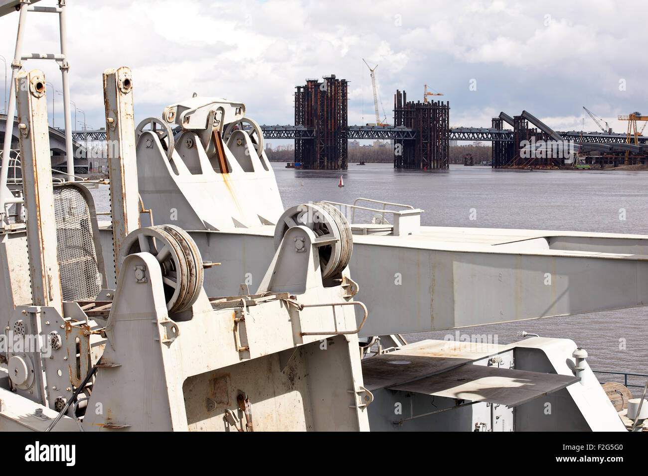 Detail eines Schiffes, Dnepr Flusses Stockfoto Detail eines Schiffes, Dnepr Flusses Stockfoto