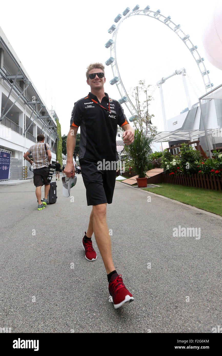 Motorsport: FIA Formula One World Championship 2015, Grand Prix von Singapur, #27 Nico Hülkenberg (GER, Sahara Force India F1 Team) Stockfoto