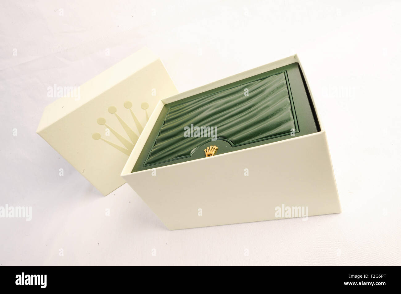 Rolex Uhren-Reloj de Pulsera Rolex Deckel und Boden Stockfoto