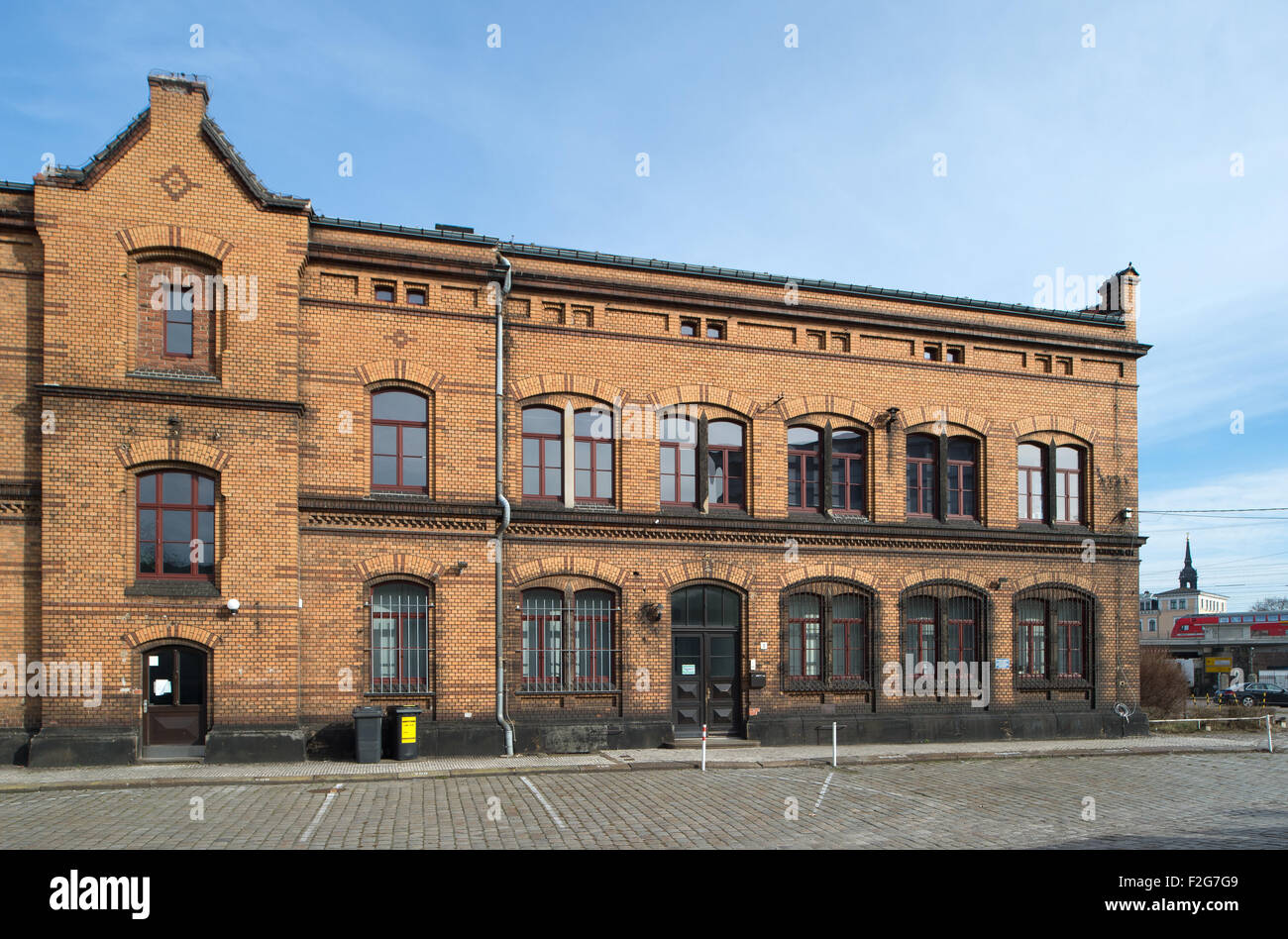 08.03.2015, Dresden, Sachsen, Deutschland - Gebäude auf dem Gelände des ehemaligen Leipziger Bahnhof und späteren Gueterbahnhof Stockfoto