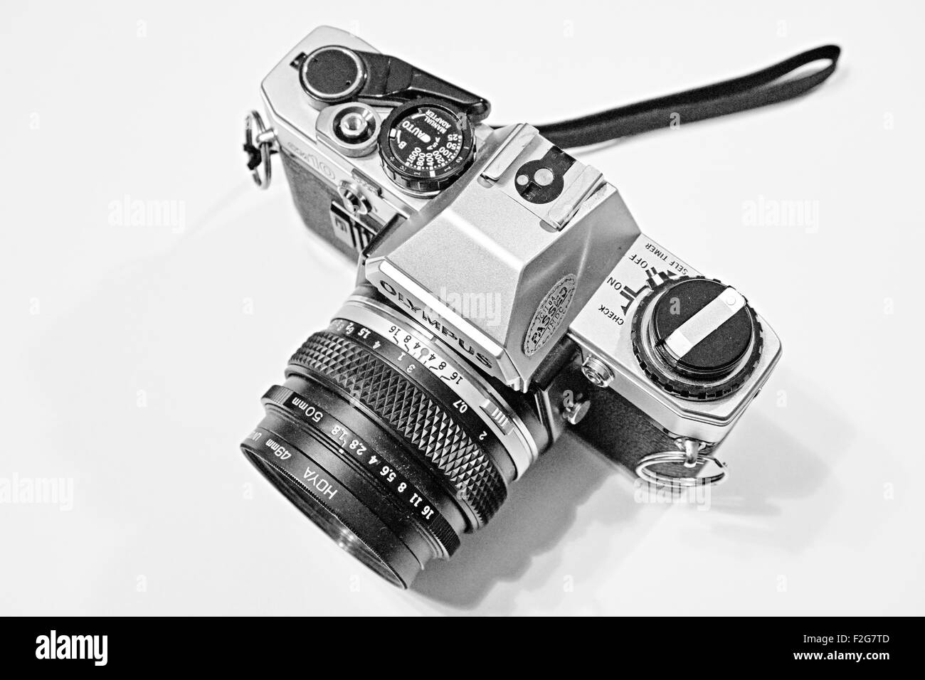 1979 ins Leben gerufen, wurde der OM10 eine Entry-Level-AE Kamera mit TTL direkte Lichtmessung. Einem erschwinglichen Preisen Motorantrieb (Wickler Stockfoto