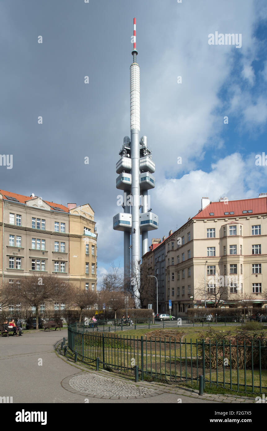 11.03.2015, Prag, Prag, Tschechische Republik - mit Blick auf den Fernsehturm Zizkov, Stockfoto