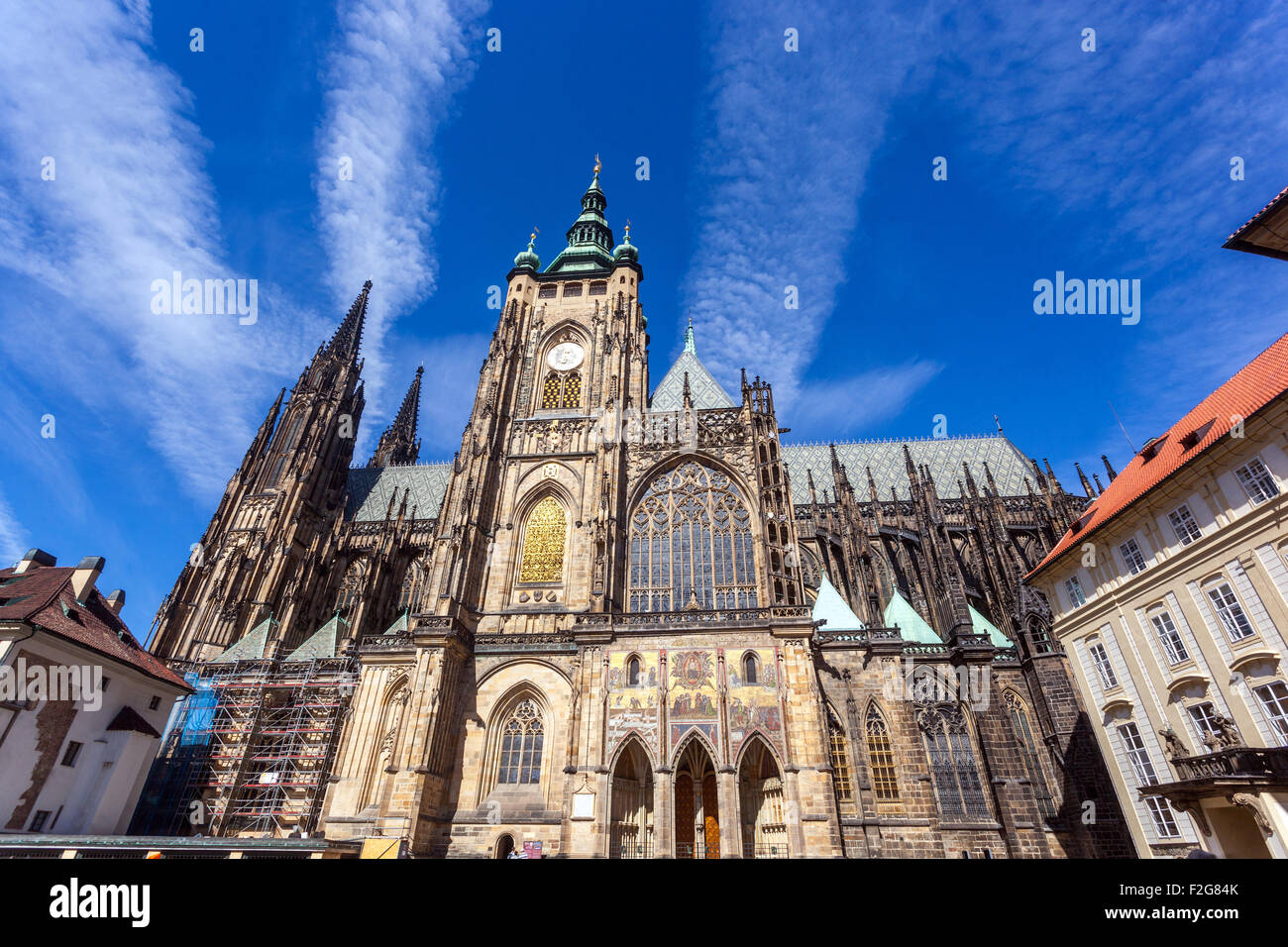Prager Burg, Blick vom dritten Burghof, UNESCO, Tschechische Republik, Europa Stockfoto