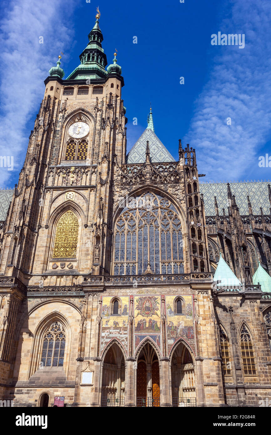 Prager Burg, Blick vom dritten Burghof, UNESCO, Tschechische Republik, Europa Stockfoto