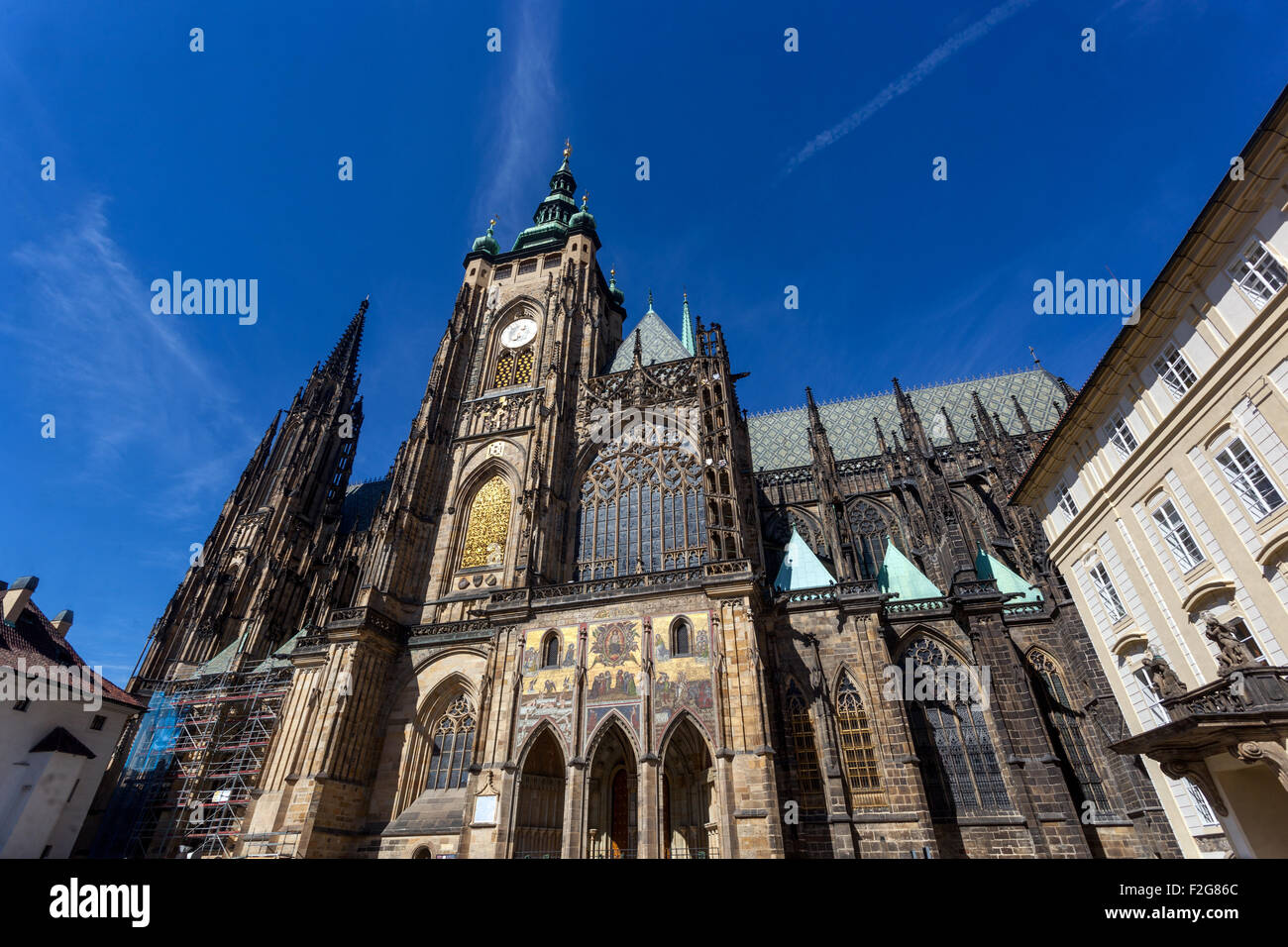Prager Burg, Blick vom dritten Burghof, UNESCO, Tschechische Republik, Europa Stockfoto