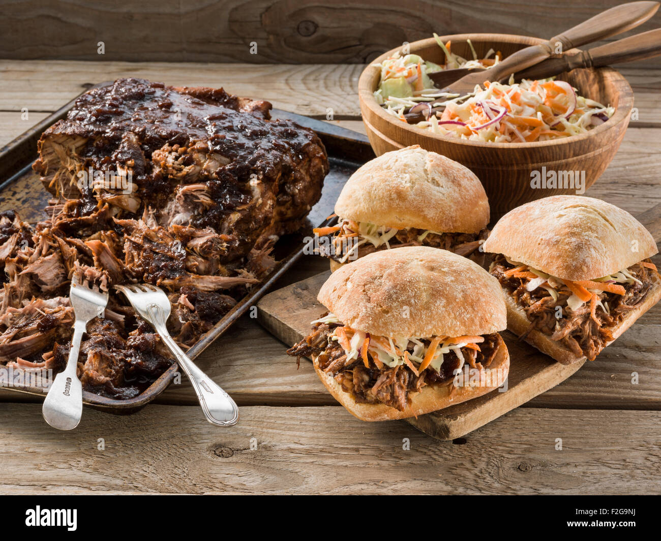 Zog Schweinefleisch Stockfoto