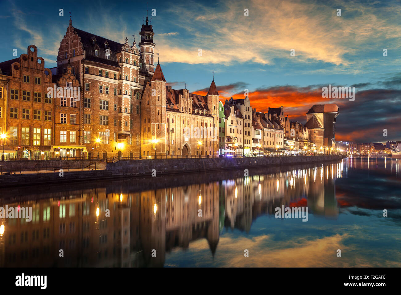 Das Riverside mit der charakteristischen Kran Danzig, Polen. Stockfoto