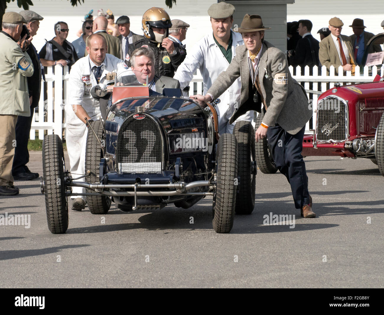 Buggati GP Auto beim Goodwood Revival historische Rennen treffen. Stockfoto