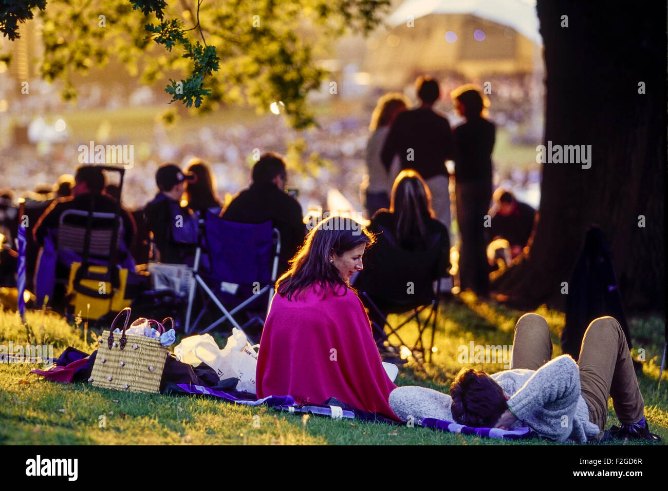 Outdoor-Sommer-Konzert in Leeds Castle. Kent. England. UK Stockfoto