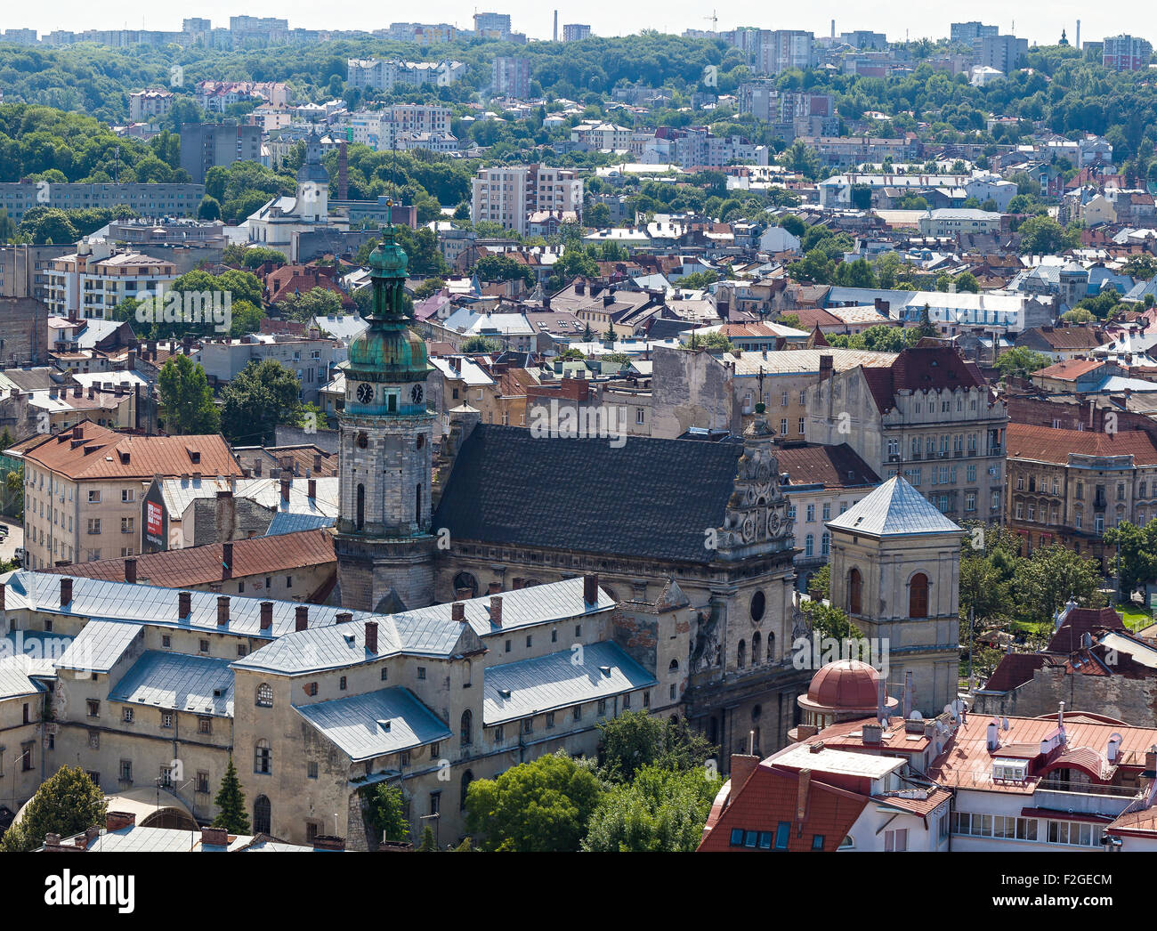 historischen Zentrum der Stadt Lemberg, Ansicht von oben Stockfoto