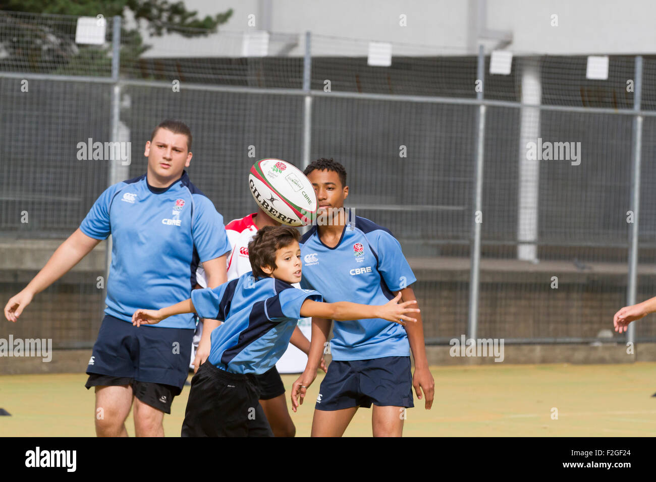 Camden, UK, 18. September 2015, Rugby Trainingseinheit Haverstock School in Camde Credit: Keith Larby/Alamy Live News Stockfoto