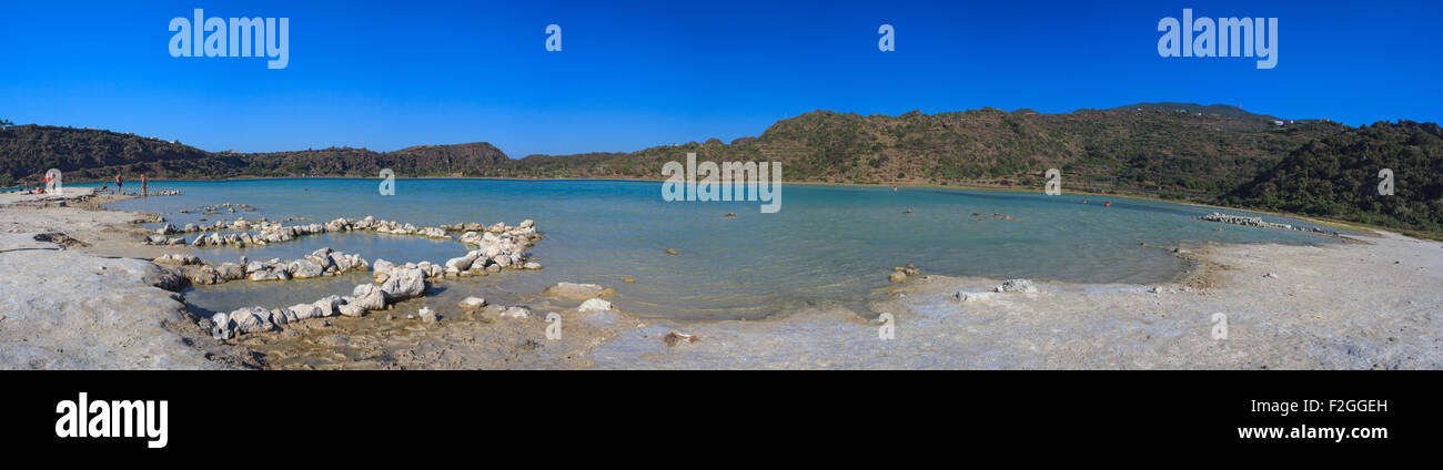 Ansicht des Thermalwassers in der Lago di Venere in Pantelleria, Sizilien Stockfoto