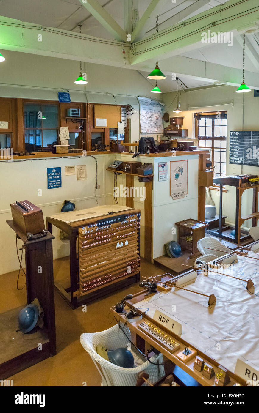 1940-Gefechtsstand im Imperial War Museum, Duxford, Cambridgeshire, England, UK Stockfoto