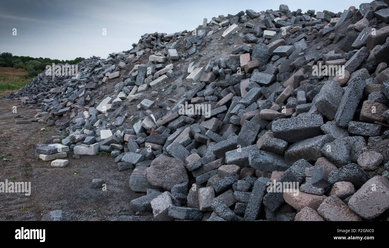 Haufen von Brise Blöcke Stockfoto