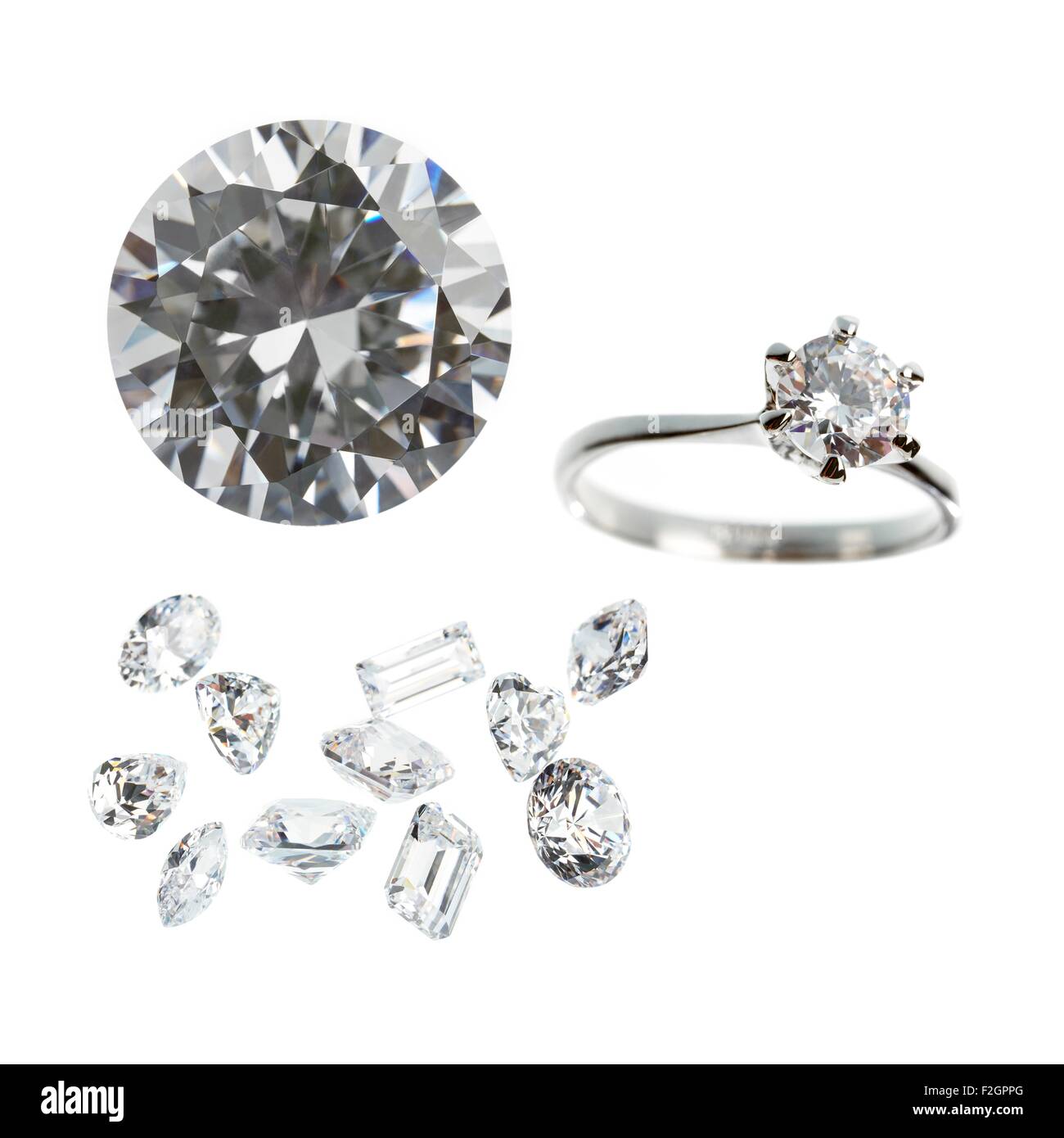 Diamanten und Diamant-ring Stockfoto
