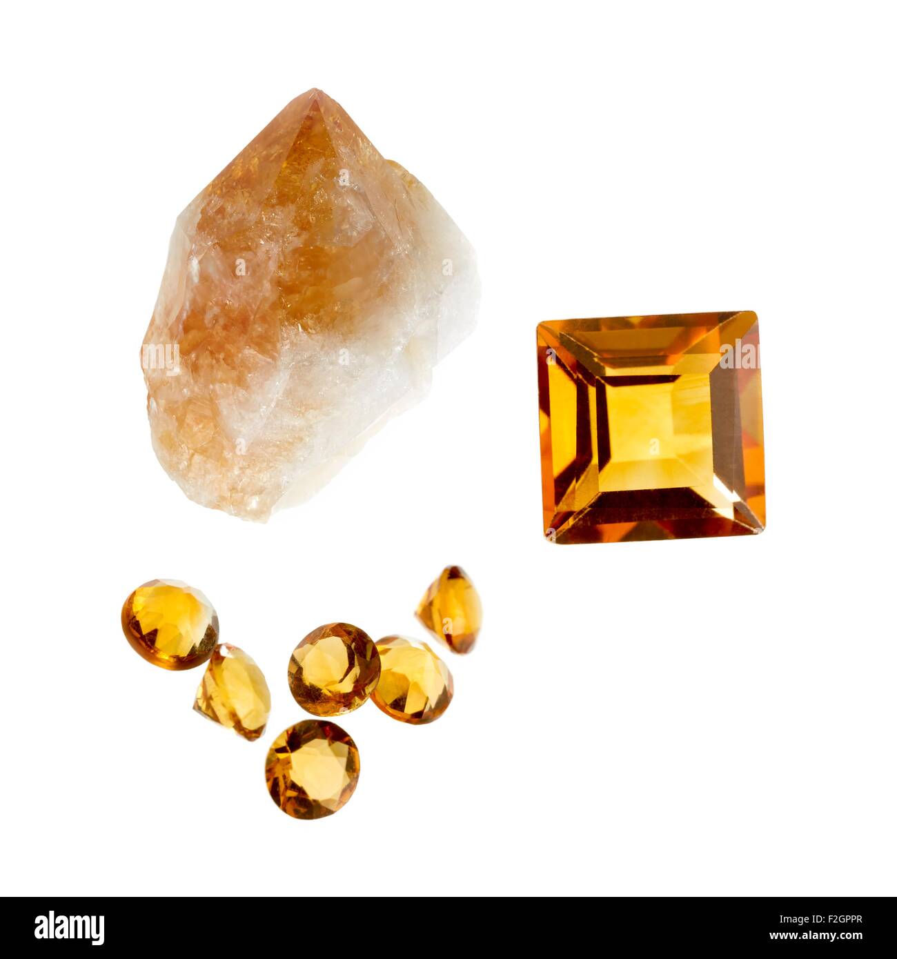 Citrin Edelsteine und Kristalle Stockfoto