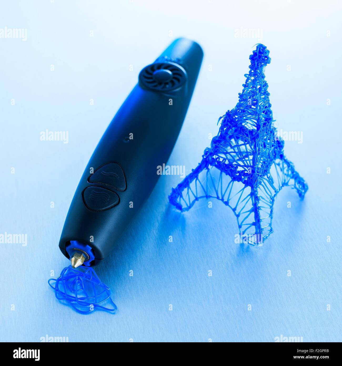 Drei dimensionale kritzeln Stift Stockfoto