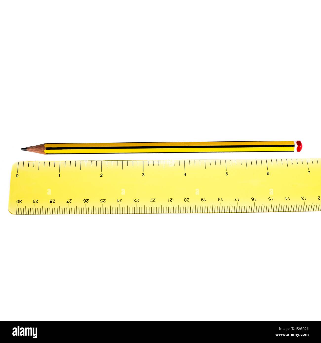 Lineal und Bleistift Stockfoto