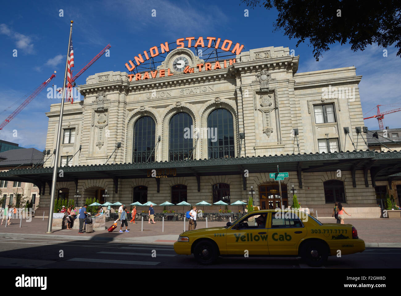 Die schöne Fassade des Historic Union Station, Denver CO Stockfoto