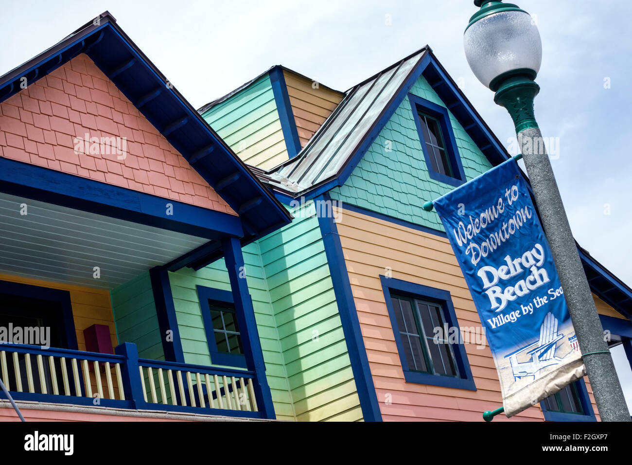 Delray Beach Florida, East Atlantic Avenue, Running Company, renoviertes Gebäude, Haus Häuser Häuser Residenz, umgebaut, FL150413012 Stockfoto