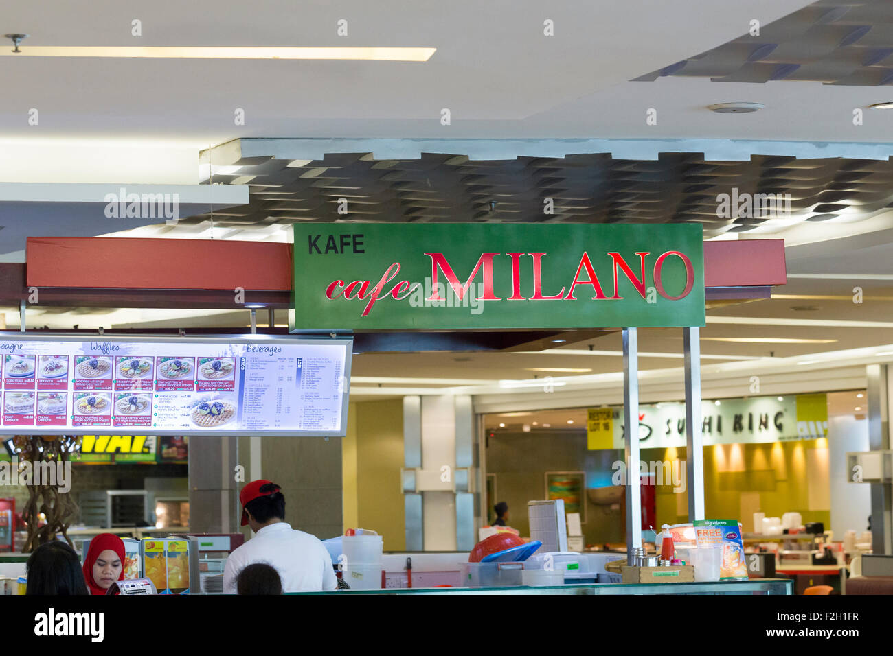 Cafe Milano Stockfoto