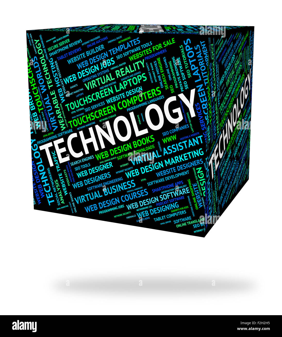 Technologie Wort vertritt also Technologien und High-Tech Stockfoto