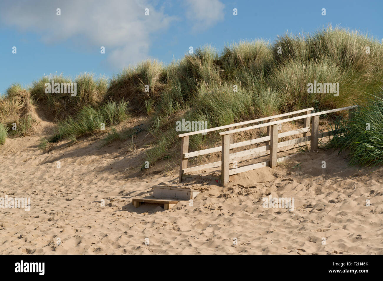 Der Wildlife Conservation Website unter Gronant Dünen in Flintshire, in der Nähe von Prestatyn in Denbighshire. Stockfoto