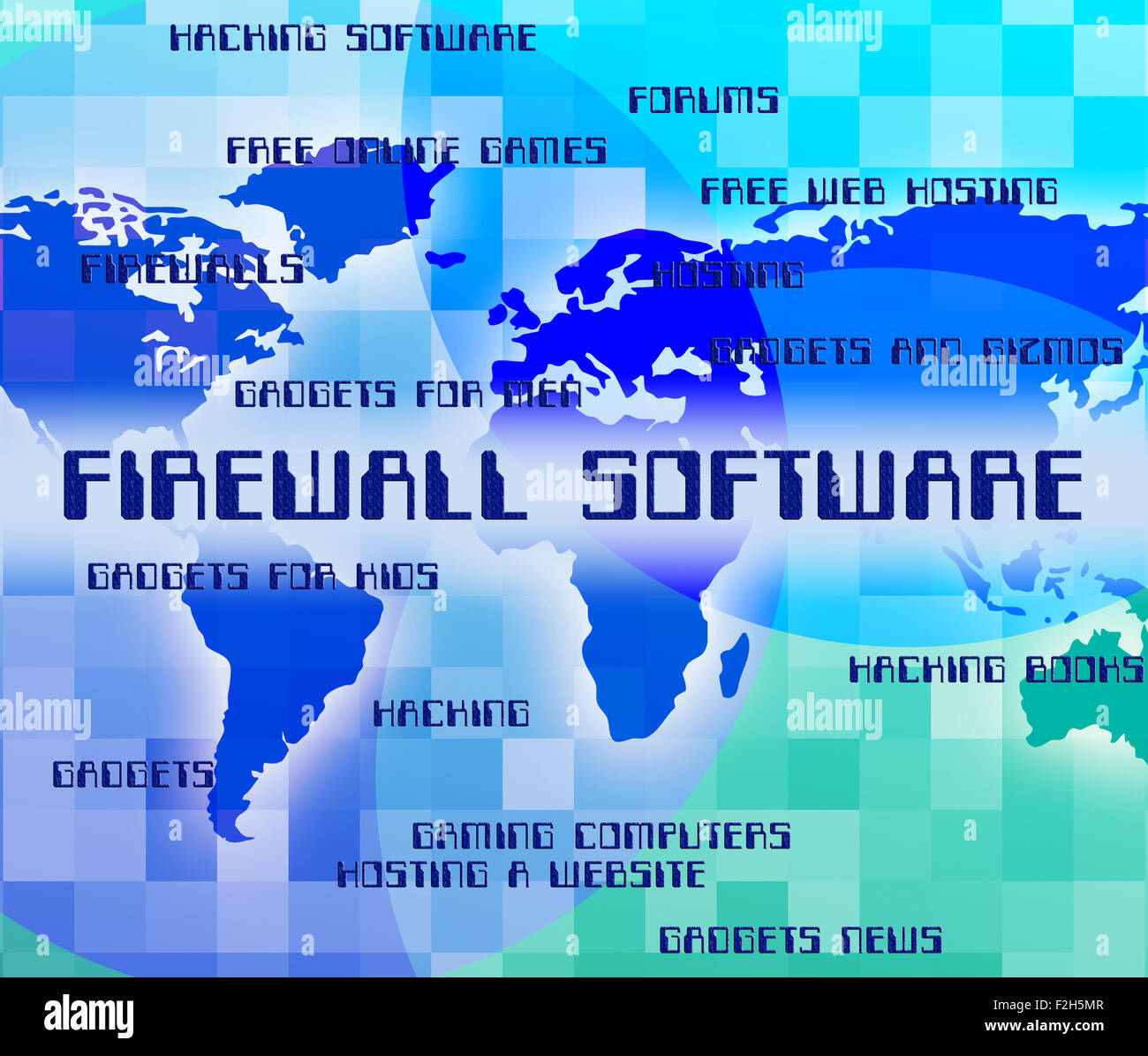 Firewall-Software zeigt keinen Zugang und Shareware Stockfoto