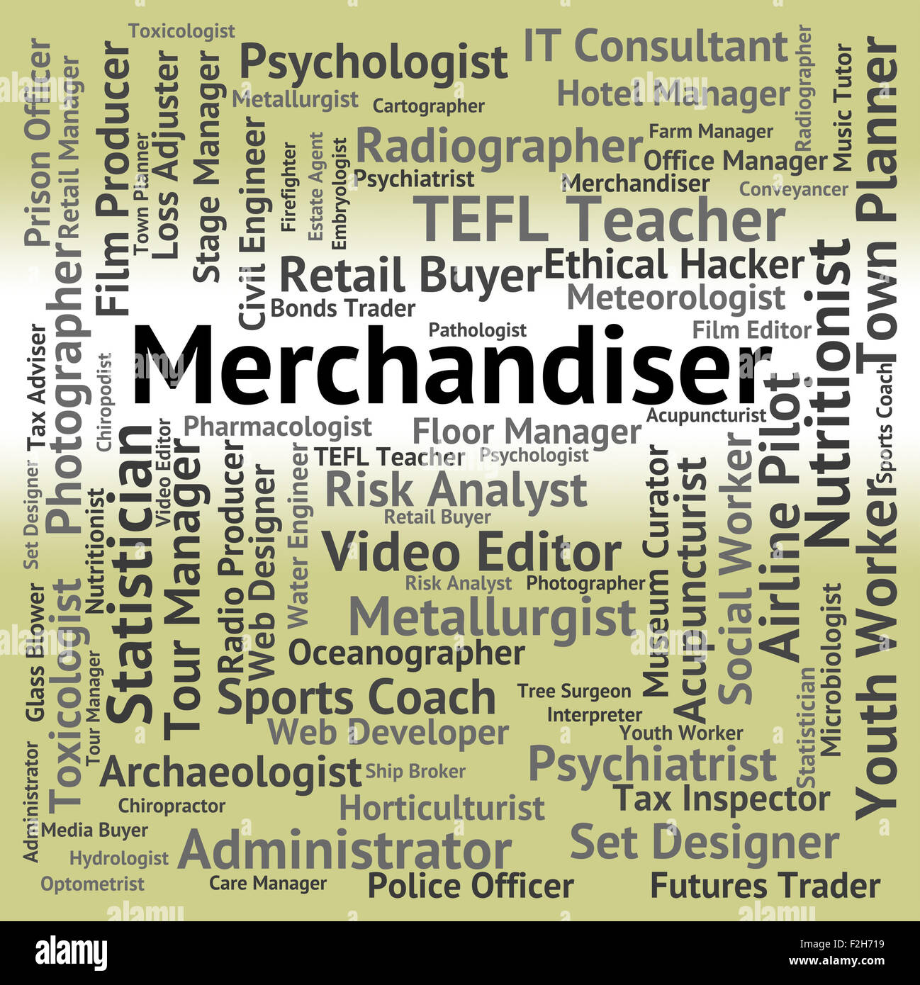 Merchandiser Job Vertretung Händler Händler und Tradesperson Stockfoto