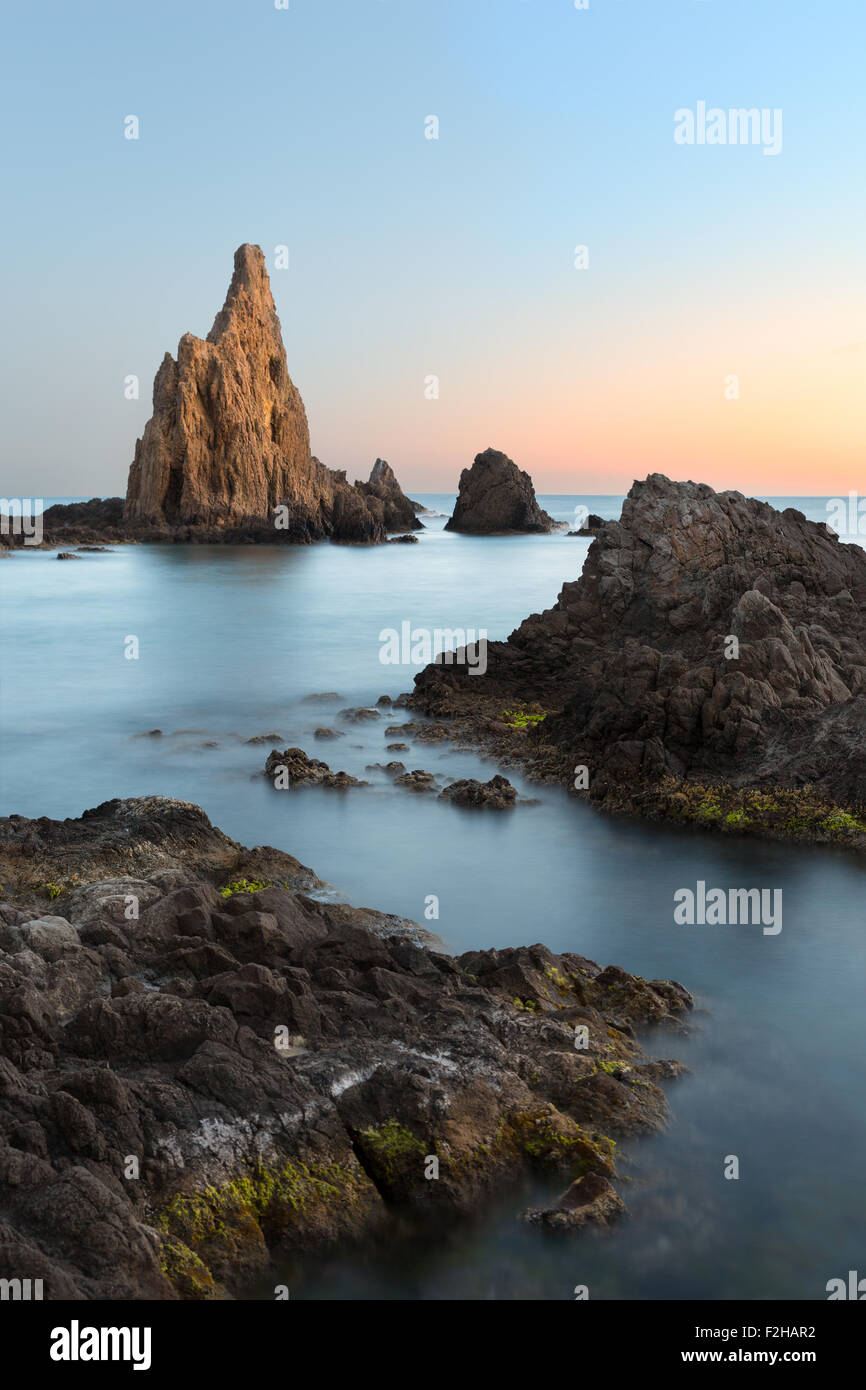 Sonnenuntergang am Cabo del Gata, Almeria, Spanien Stockfoto