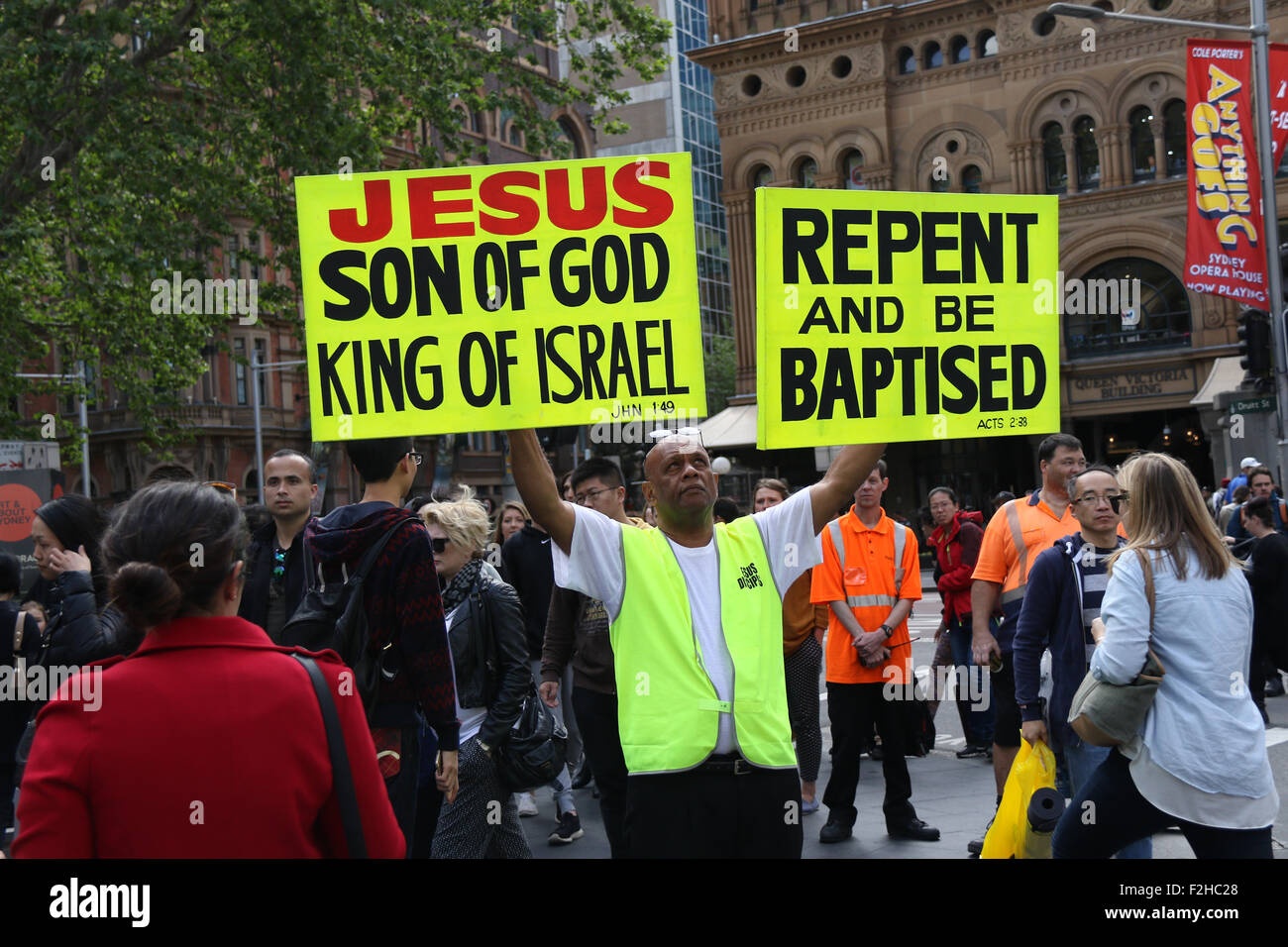 Christian Street Preachers außerhalb Sydney Town Hall, Sydney