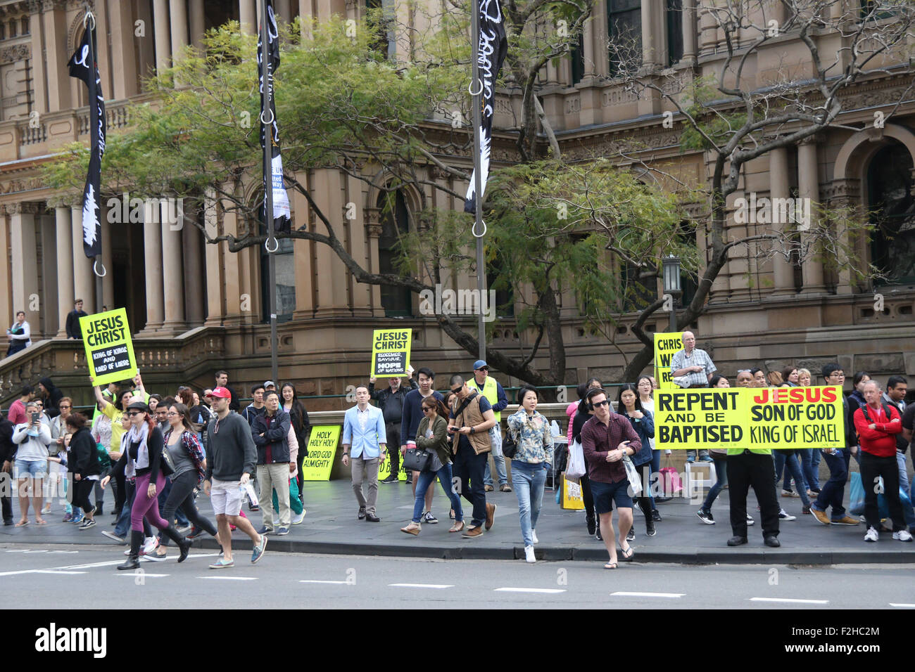Christian Street Preachers außerhalb Sydney Town Hall, Sydney, Australien. Stockfoto
