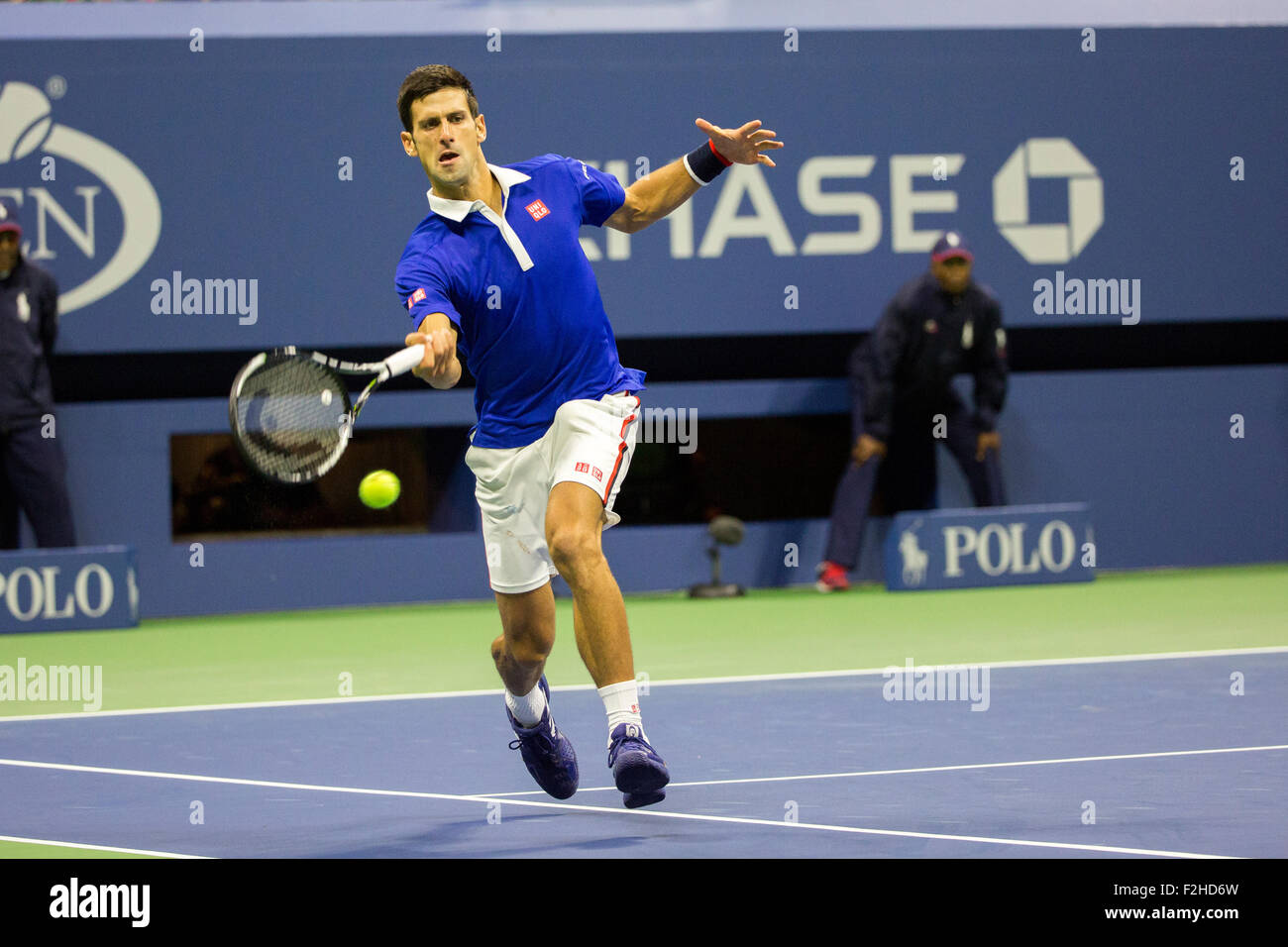 Novak Djokovic (SRB) Sieger der Herren-Finale bei den 2015 US Open Tennis Stockfoto