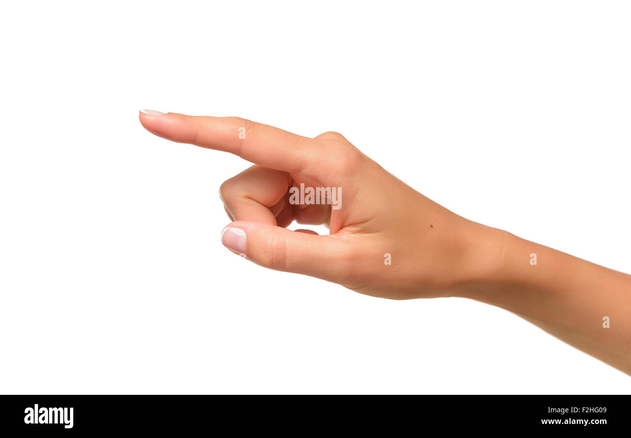 Menschliche Hand mit Finger zeigen Stockfoto