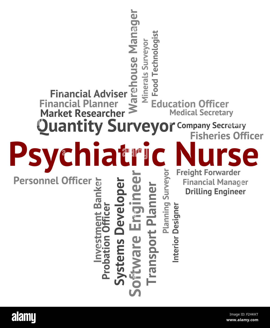 Psychiatrische Krankenschwester, d. h. psychische Störung und Berufe Stockfoto