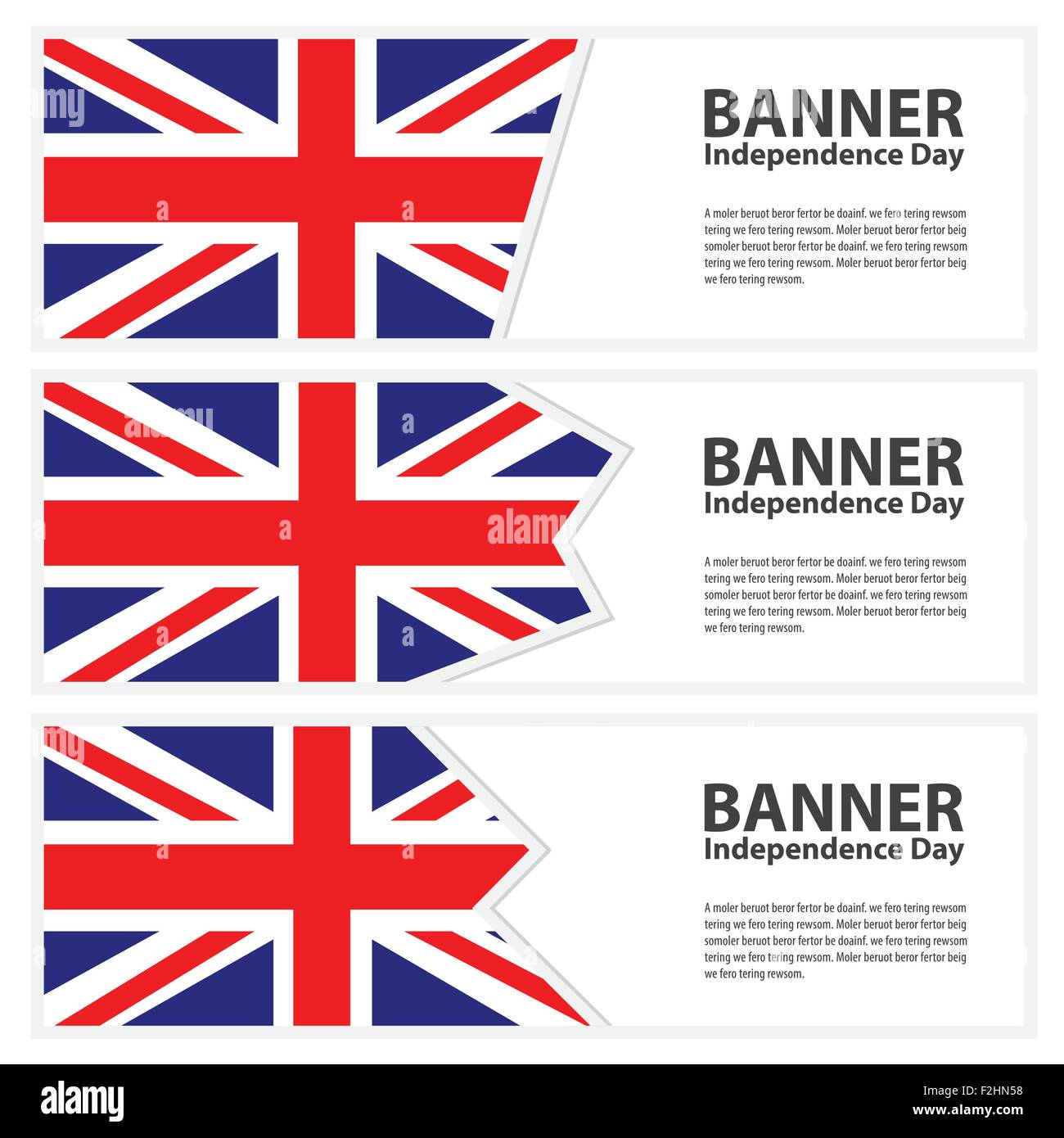 Großbritannien Flagge Banner Sammlung Unabhängigkeitstag Stock Vektor