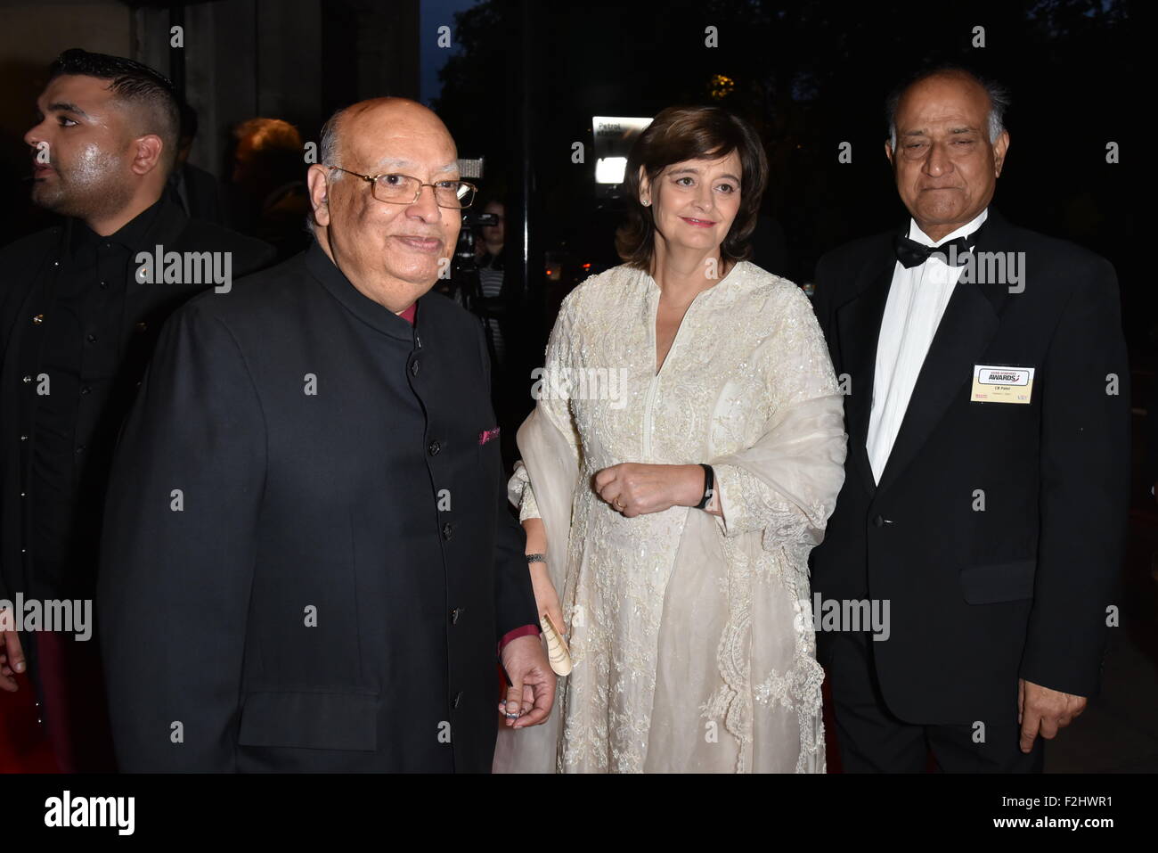 London, UK. 18. September 2015. Cherie Blair, Präsident der Stiftung Loomba besucht die 15. asiatischen Achievers Awards 2015 mit Grosvenor House Hotel, London. Bildnachweis: Siehe Li/Alamy Live News Stockfoto