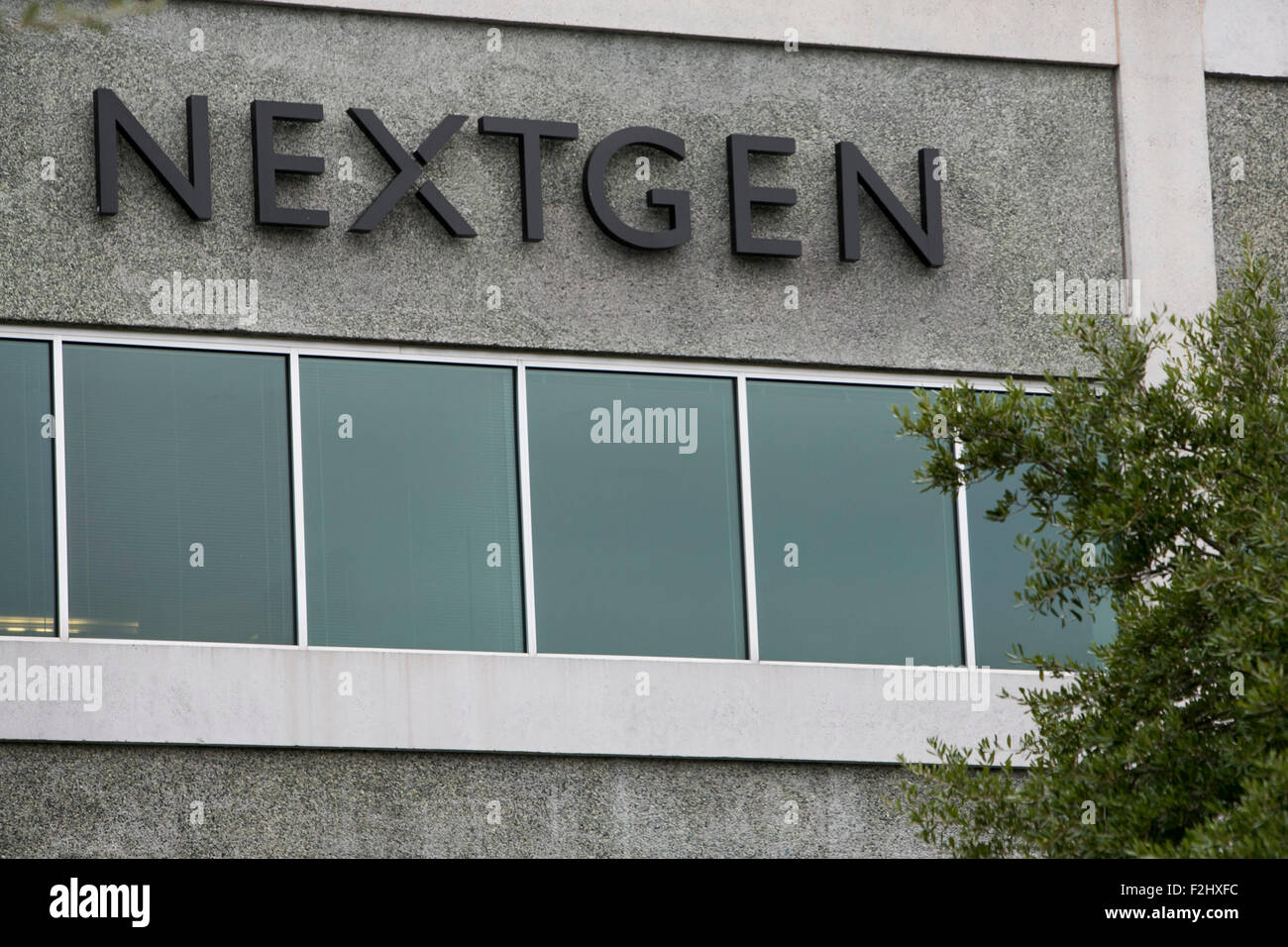 Ein Logo Zeichen außerhalb einer Einrichtung von NextGen Healthcare in Austin, Texas am 11. September 2015 besetzt. Stockfoto