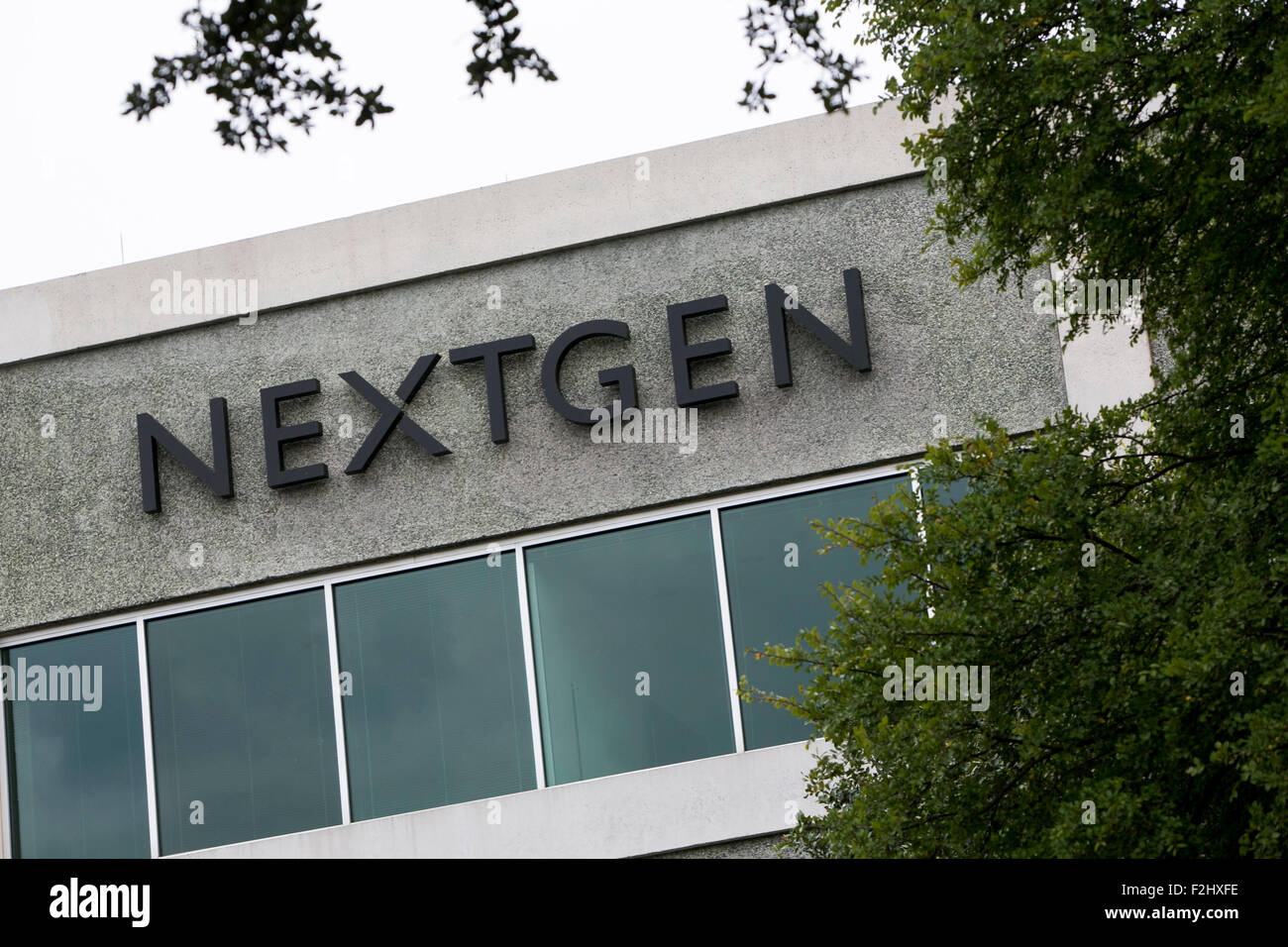 Ein Logo Zeichen außerhalb einer Einrichtung von NextGen Healthcare in Austin, Texas am 11. September 2015 besetzt. Stockfoto