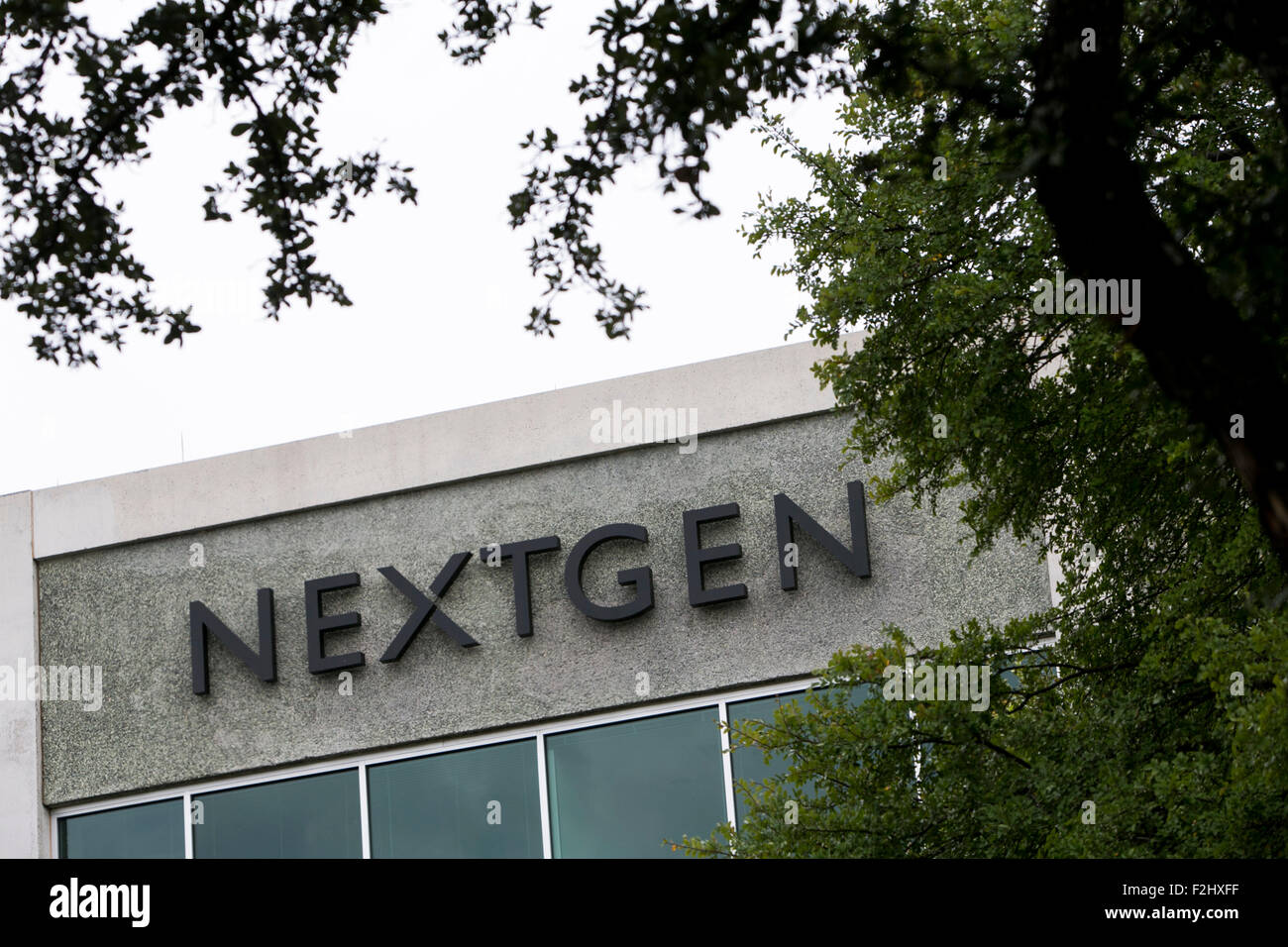 Ein Logo Zeichen außerhalb einer Einrichtung von NextGen Healthcare in Austin, Texas am 11. September 2015 besetzt. Stockfoto