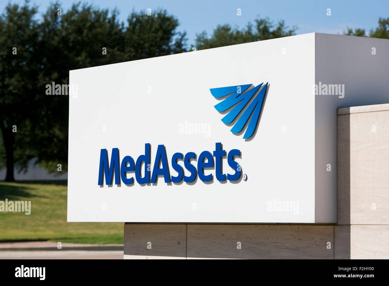 Ein Logo Zeichen außerhalb einer Einrichtung von MedAssets, Inc., in Plano, Texas am 12. September 2015 besetzt. Stockfoto