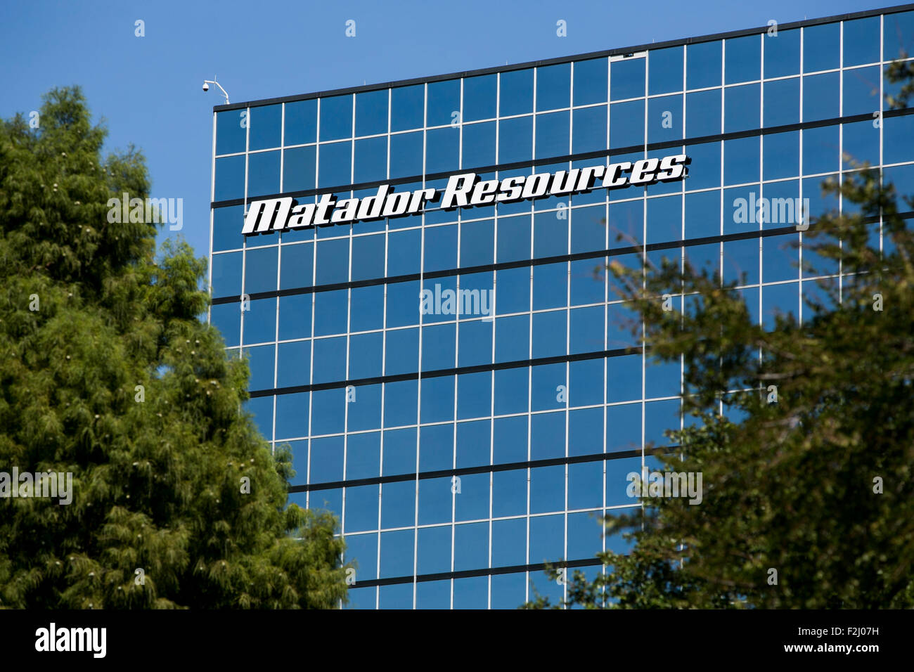 Ein Logo Zeichen außerhalb der Hauptsitz der Matador Resources Company in Dallas, Texas am 12. September 2015. Stockfoto