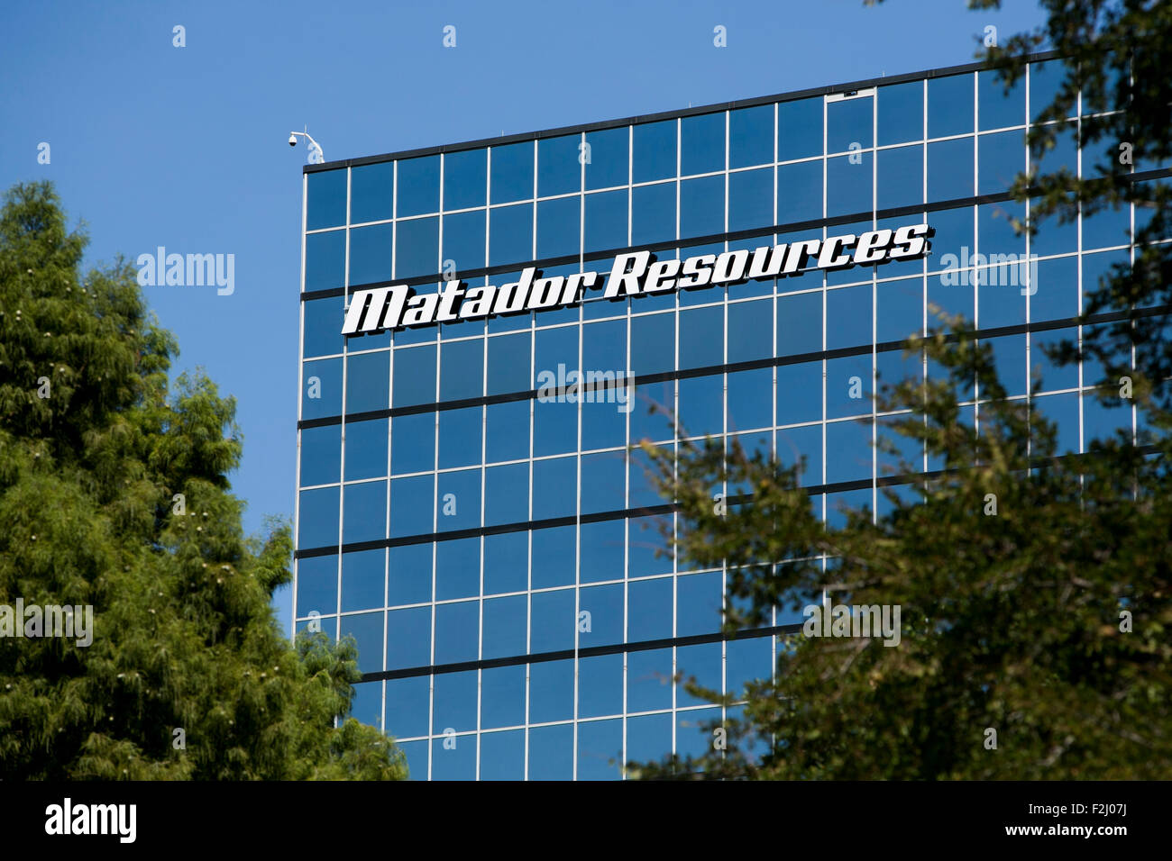 Ein Logo Zeichen außerhalb der Hauptsitz der Matador Resources Company in Dallas, Texas am 12. September 2015. Stockfoto